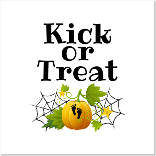 Kick or treat Halloween Pregnancy Posters and Art
